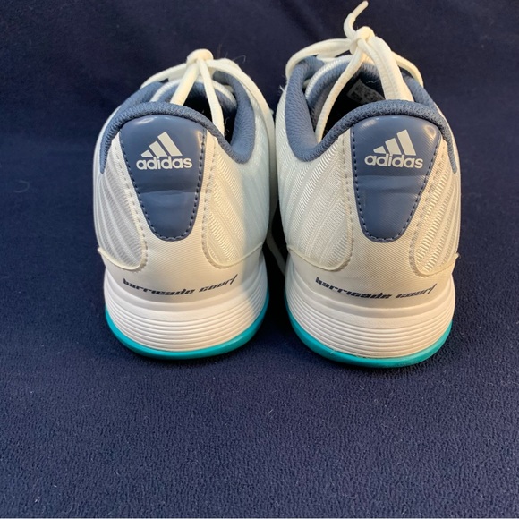 Adidas Cloudform Sz9.5 white&blue/turquoise sneakers court shoes - Picture 4 of 8